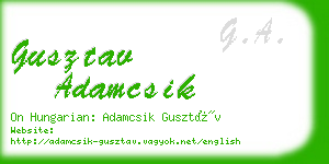 gusztav adamcsik business card